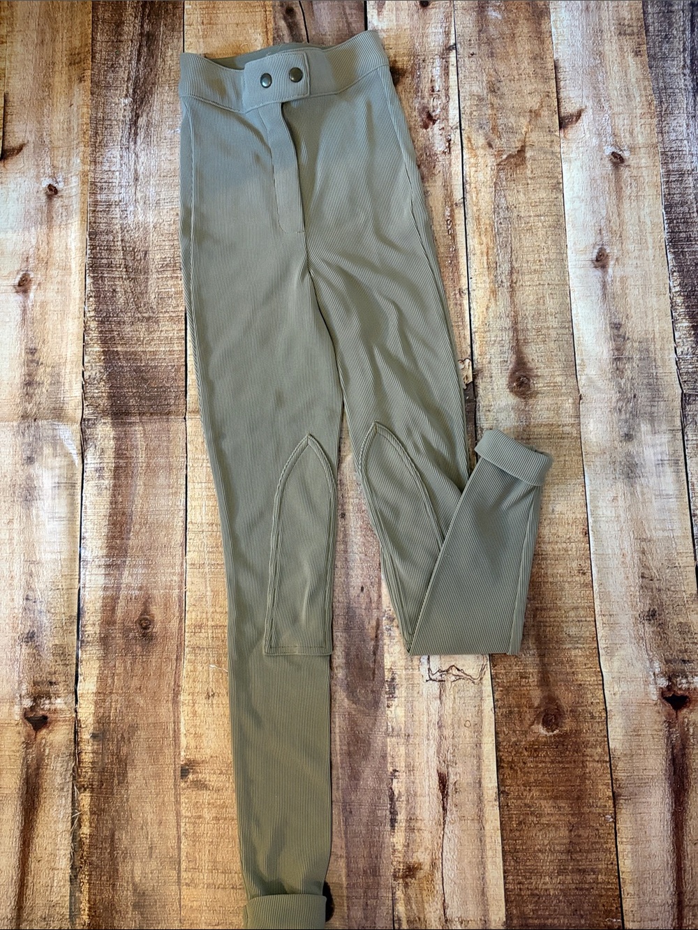 American Apparel Cream High-Waist Riding Pants